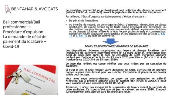 Bail commercial/Bail professionnel – La demande de délai de paiement du locataire – Covid-19